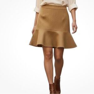 Gap Women's Vintage Wool Trumpet Skirt Size 16 Tan Camel Y2K A-Line Above knee